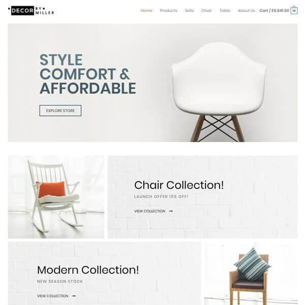 furniture web design